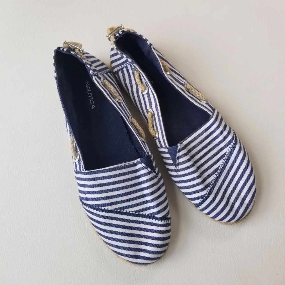 Nautica - Rudder 2 - blue & white striped espadrilles